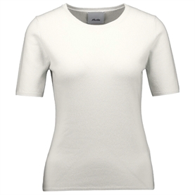 Allude Kortærmet Cashmere Strik, Cream